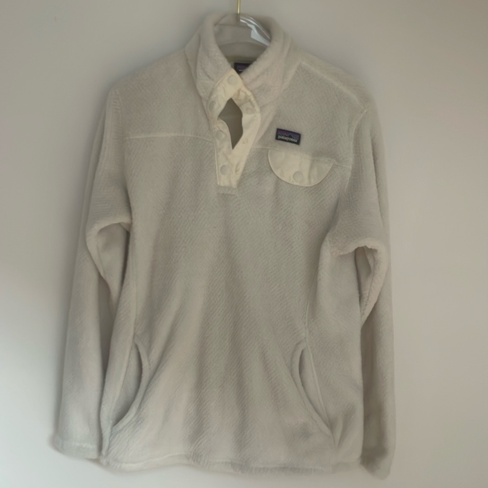 Youth XL White/Cream Patagonia Quarter Zip